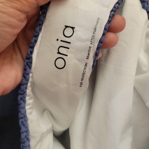 Onia Zinc Blue Textured Crochet One Piece Swimsuit NWT Quiet Luxury Minimalist - Picture 10 of 13